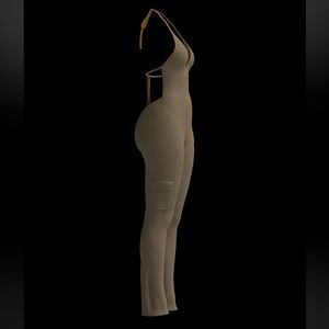 Tordrobes Brown deep v jumpsuit.
